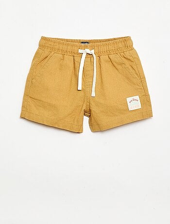 Pantalón corto de algodón y lino