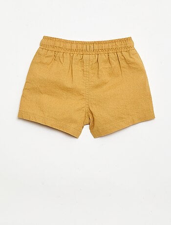 Pantalón corto de algodón y lino