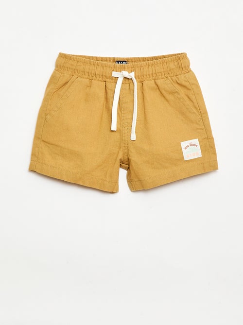 Pantalón corto de algodón y lino - Kiabi