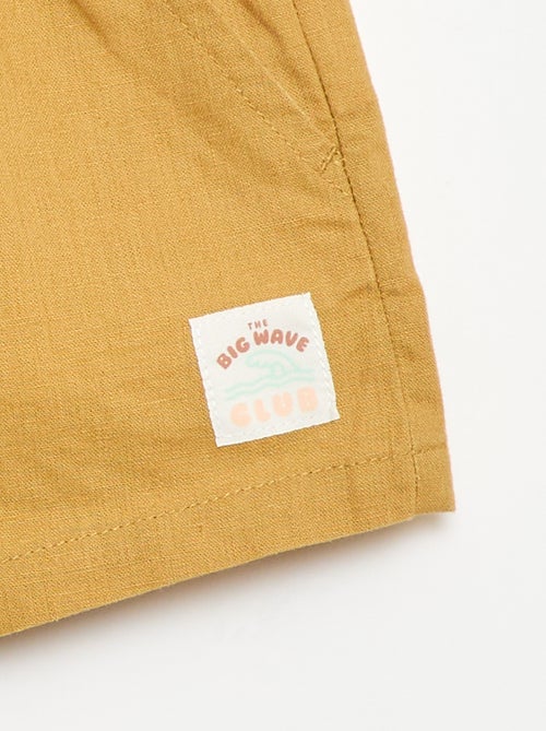 Pantalón corto de algodón y lino - Kiabi