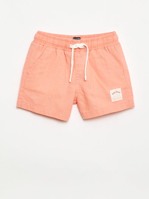 Pantalón corto de algodón y lino - Kiabi