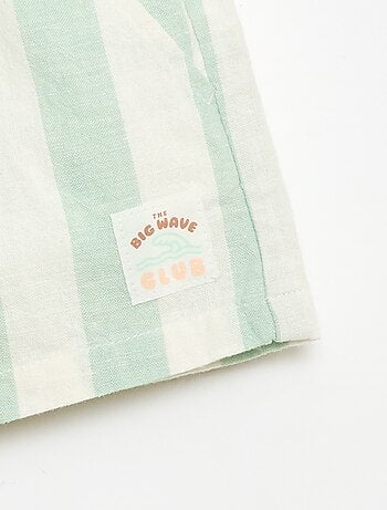 Pantalón corto de algodón y lino