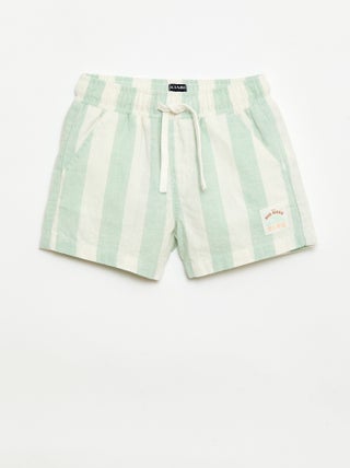 Pantalón corto de algodón y lino