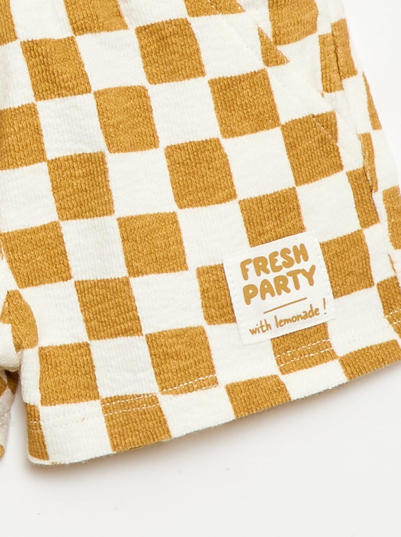 Pantalón corto de baby terry Amarillo - Kiabi