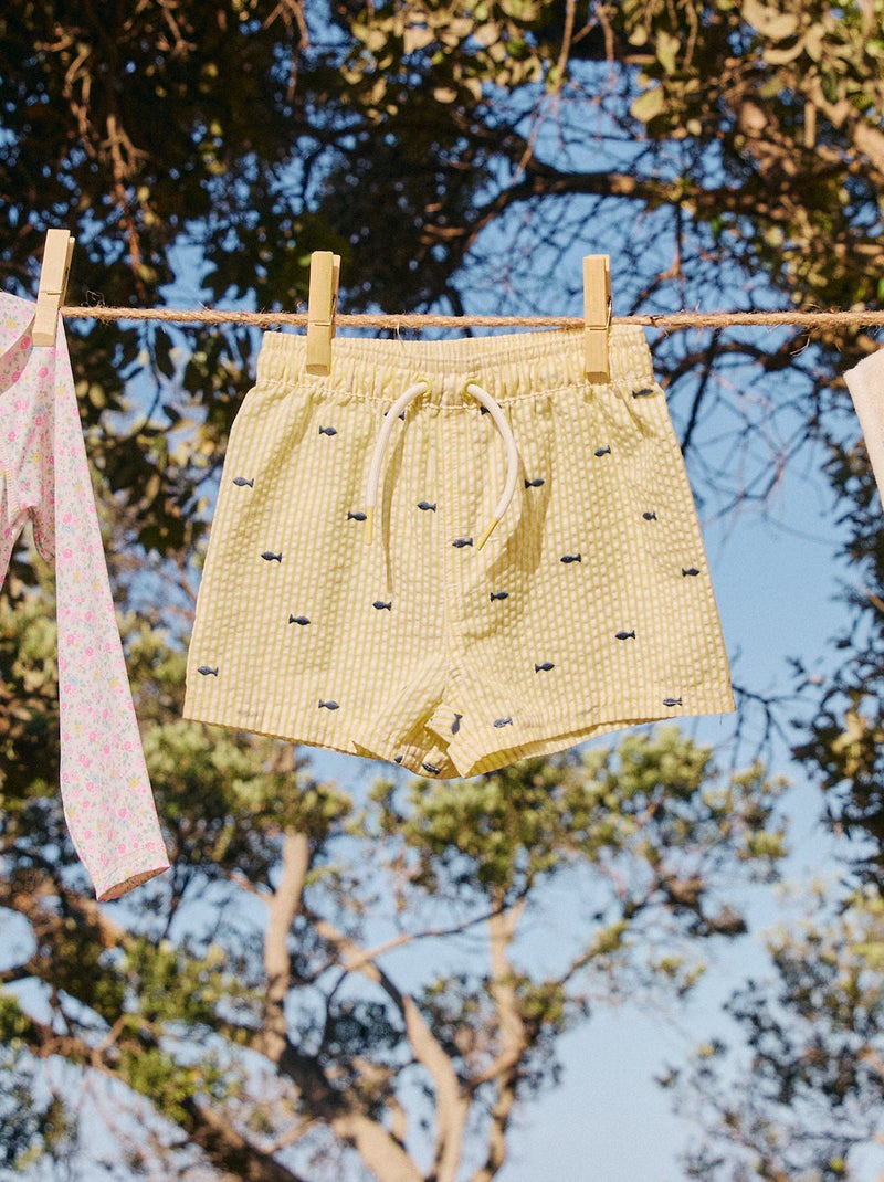 Pantalón corto de baño estampado Amarillo - Kiabi