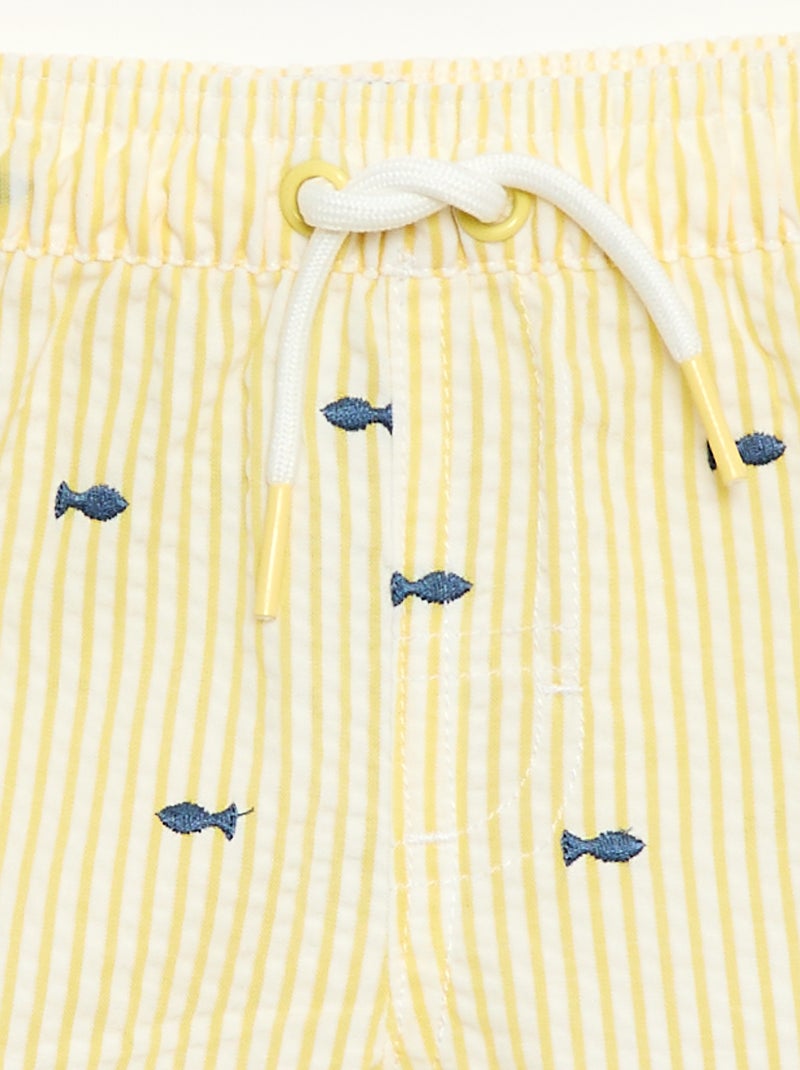 Pantalón corto de baño estampado Amarillo - Kiabi