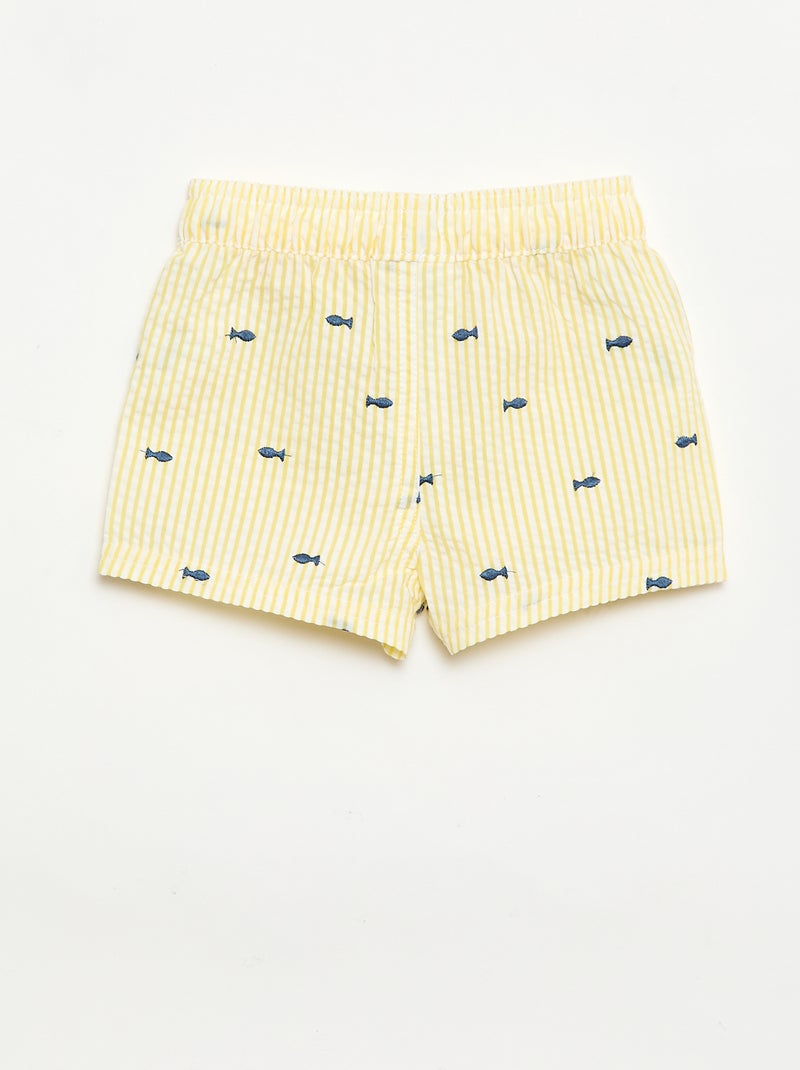 Pantalón corto de baño estampado Amarillo - Kiabi