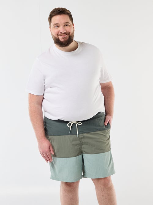 Pantalón corto de baño tricolor - Kiabi