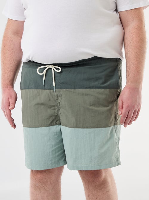 Pantalón corto de baño tricolor - Kiabi