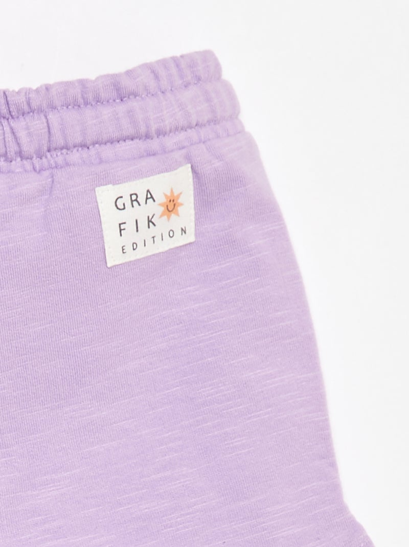 Pantalón corto de chándal - Grafik Edition Purpura - Kiabi