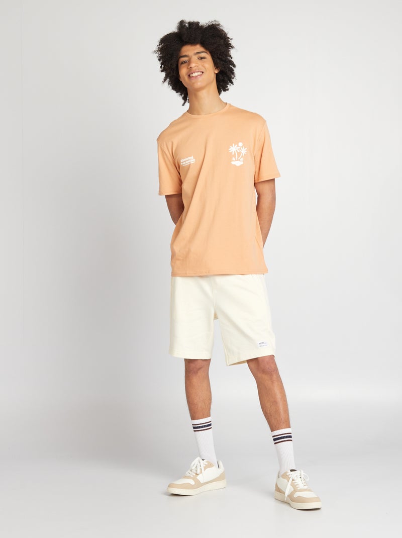 Pantalón corto de chándal con bolsillos con cremallera BLANCO - Kiabi