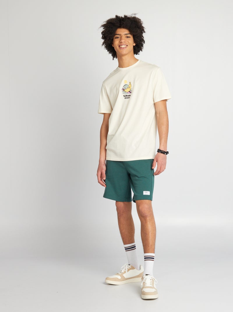 Pantalón corto de chándal con bolsillos con cremallera VERDE - Kiabi