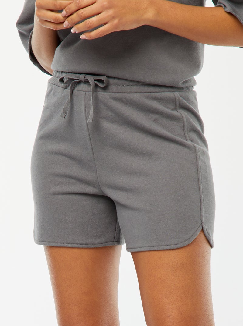 Pantalón corto de chándal con cordones GRIS - Kiabi