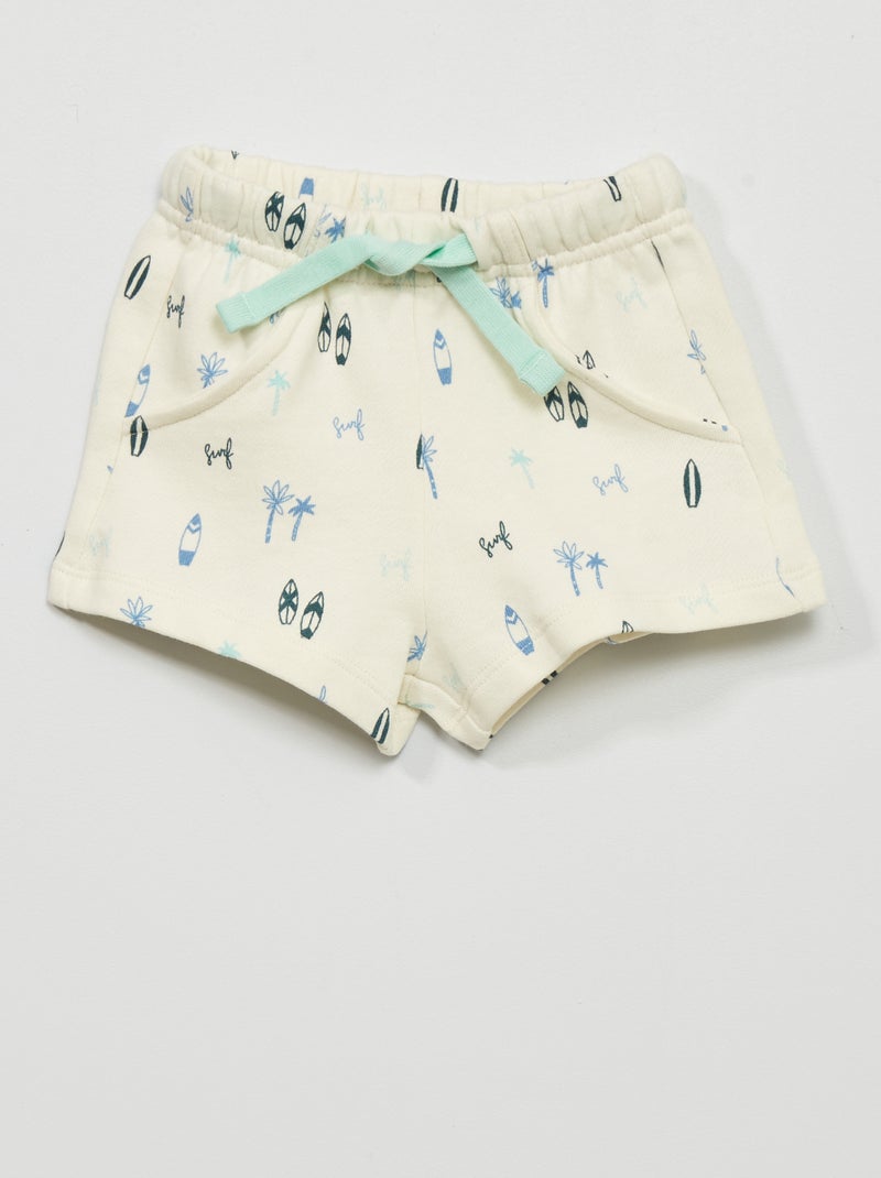 Pantalón corto de chándal con estampado BLANCO - Kiabi