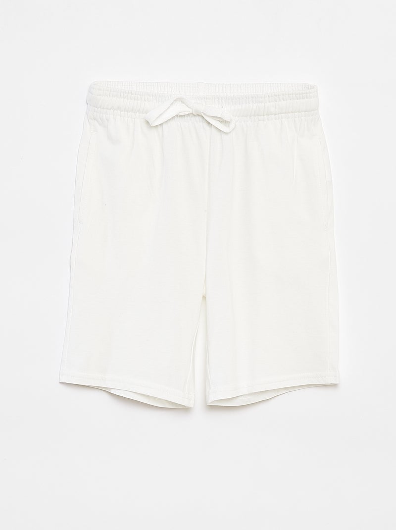 Pantalón corto de chándal ligero liso con 2 bolsillos BEIGE - Kiabi