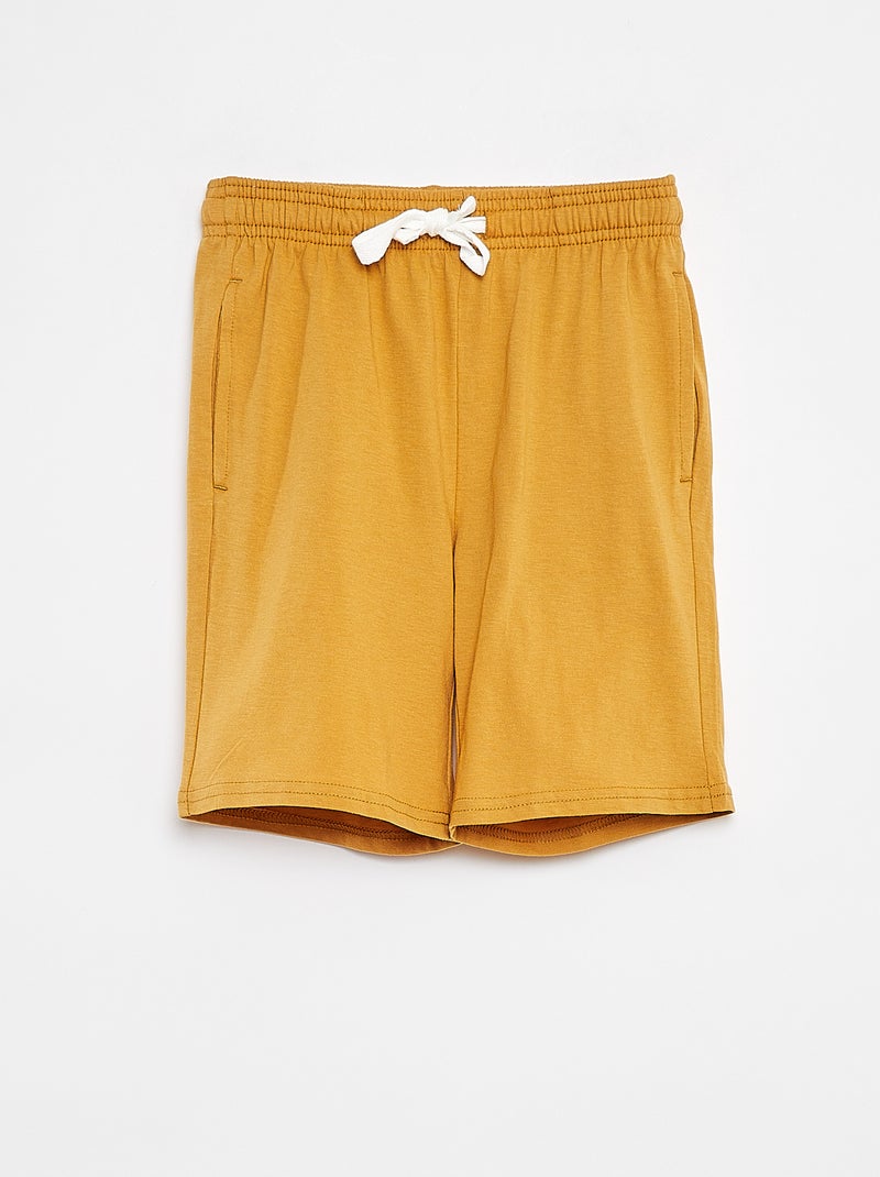 Pantalón corto de chándal ligero liso con 2 bolsillos BEIGE - Kiabi