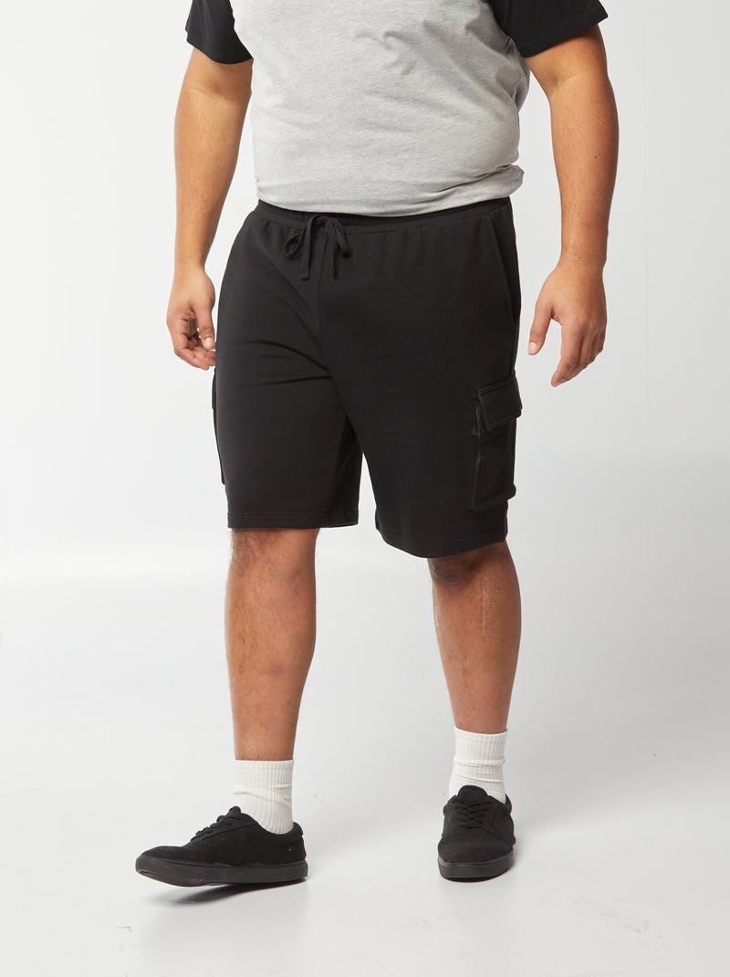 Pantalón corto de chándal ligero multibolsillos negro - Kiabi