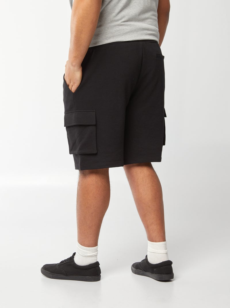 Pantalón corto de chándal ligero multibolsillos negro - Kiabi