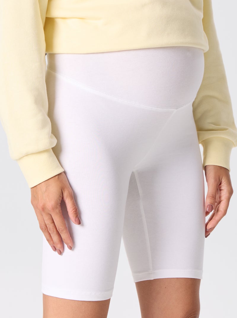 Pantalón corto de ciclista premamá Blanco - Kiabi