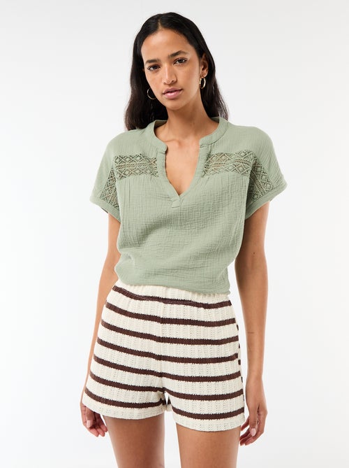 Pantalón corto de croché - Kiabi