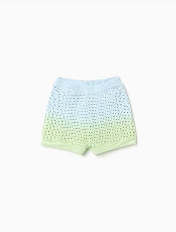 Pantalón corto de croché con efecto degradado