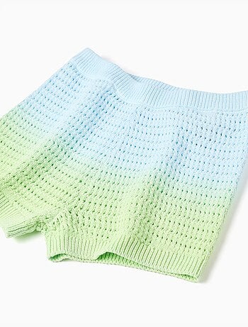 Pantalón corto de croché con efecto degradado