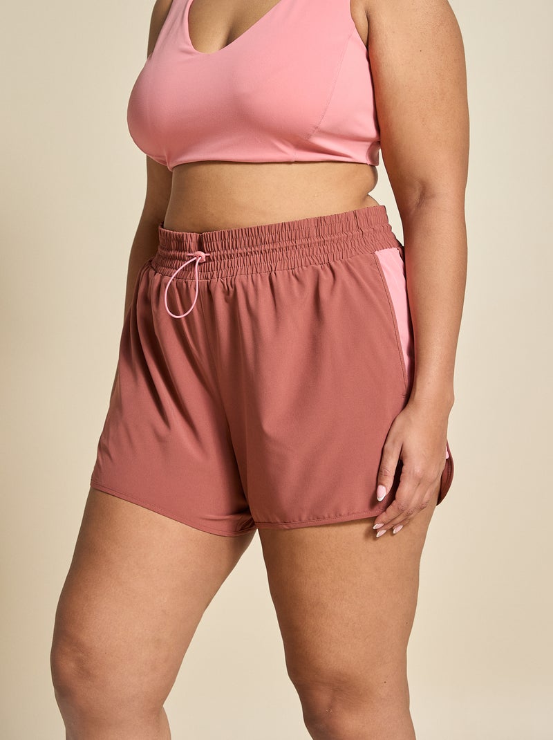 Pantalón corto de deporte color block - (ekstract) Marron - Kiabi