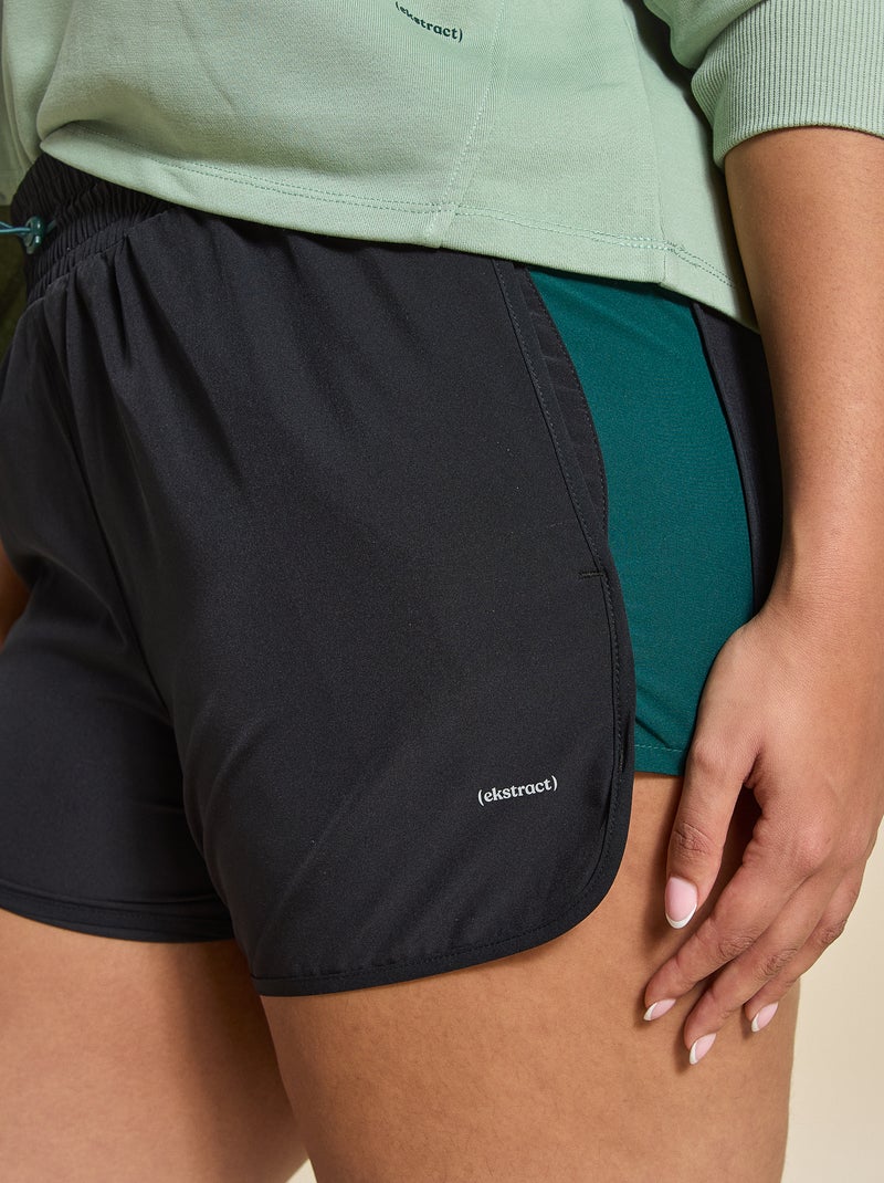 Pantalón corto de deporte color block - (ekstract) Negro - Kiabi