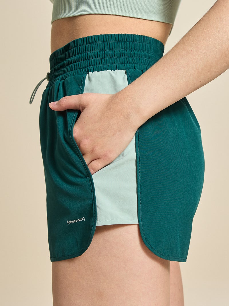 Pantalón corto de deporte color block - (ekstract) Verde - Kiabi