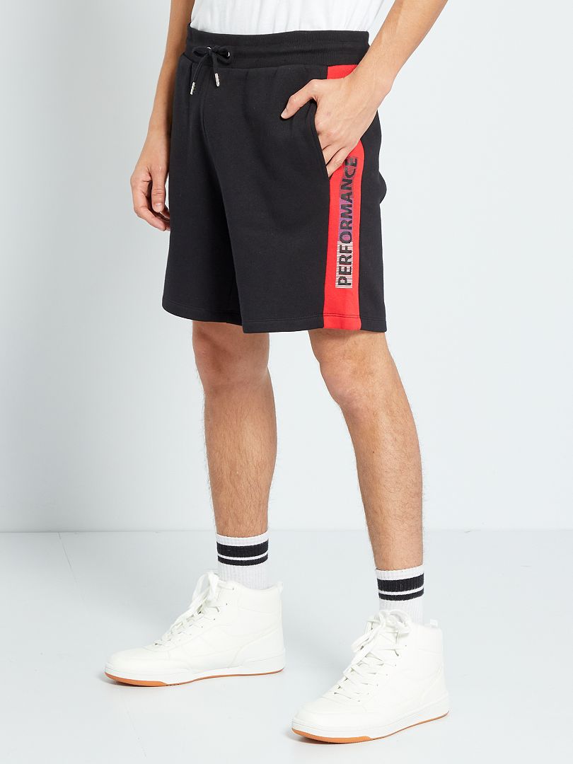 Pantalón corto de deporte 'Produkt' negro/rojo - Kiabi