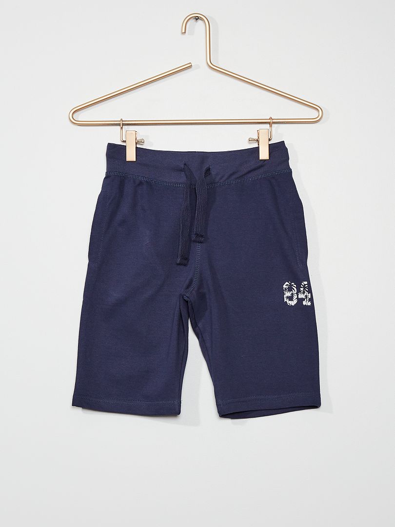 Pantalón corto de felpa azul marino - Kiabi