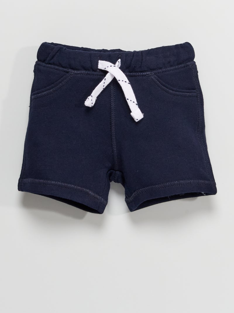 Pantalón corto de felpa azul - Kiabi