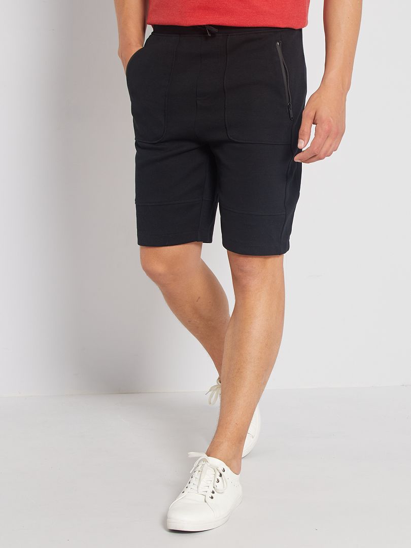 Pantalón corto de felpa deportivo Negro - Kiabi