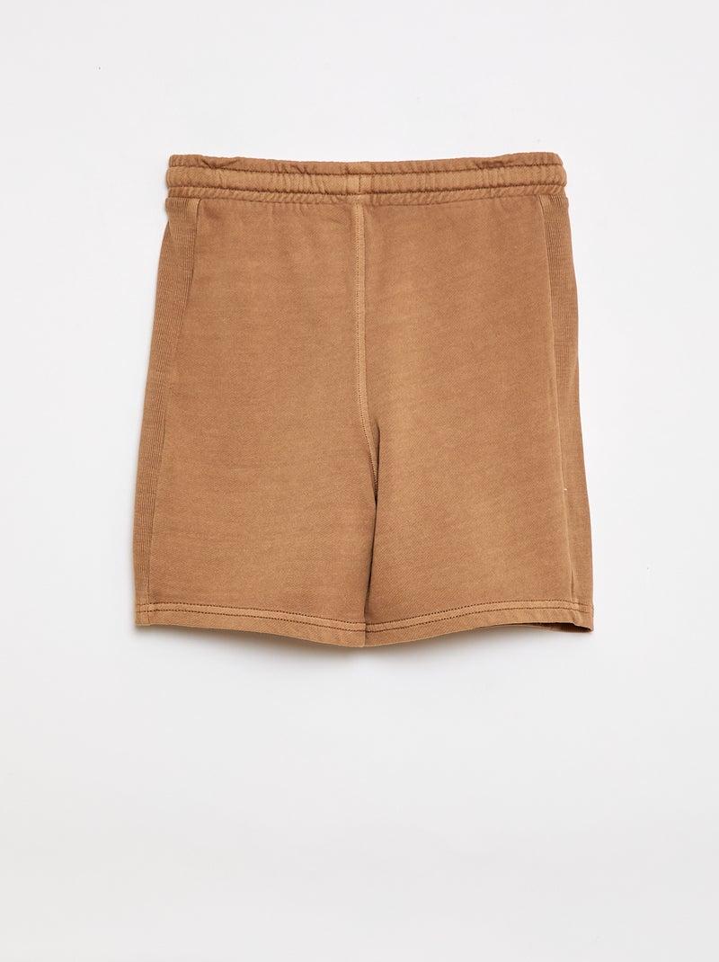 Pantalón corto de felpa ligera Beige - Kiabi