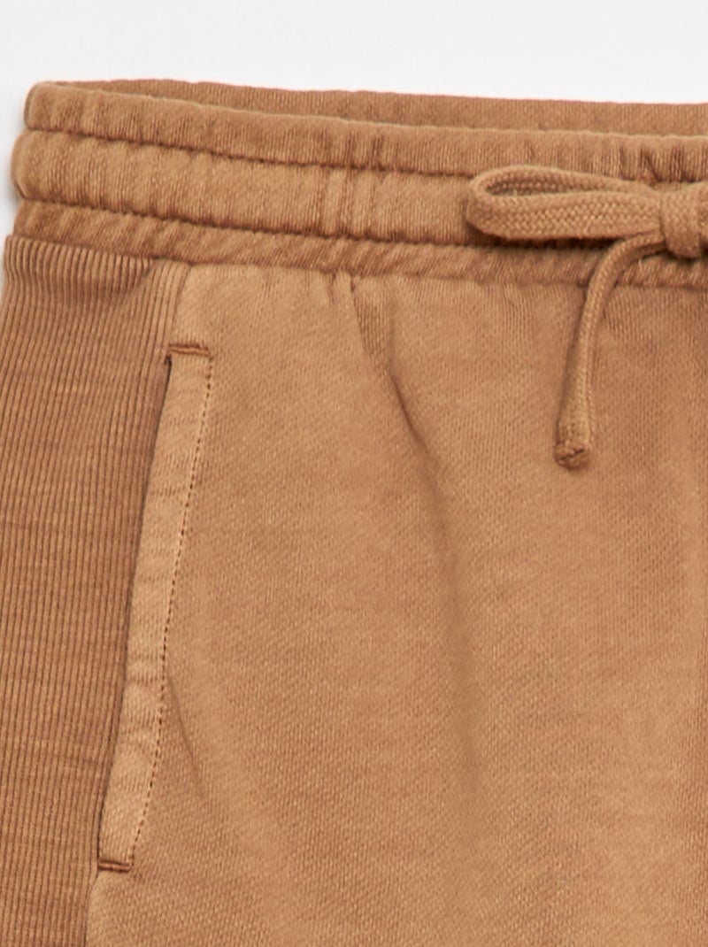 Pantalón corto de felpa ligera Beige - Kiabi