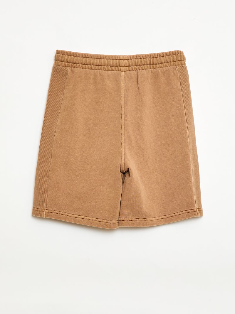 Pantalón corto de felpa ligera Beige - Kiabi