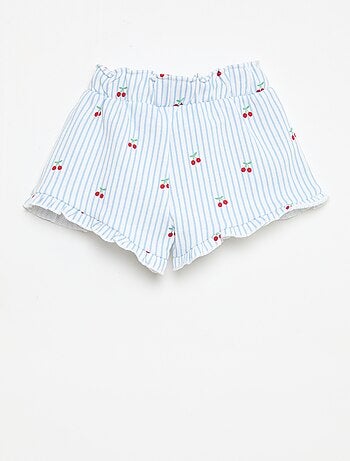 Pantalón corto de felpa ligera con volante