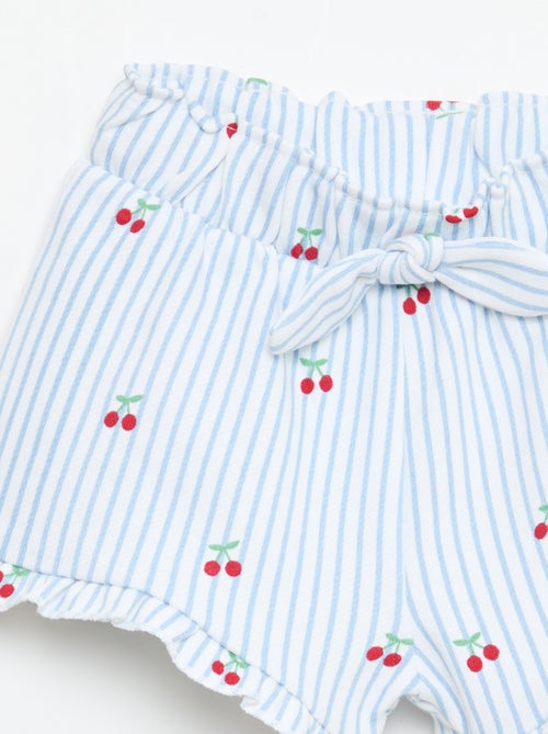 Pantalón corto de felpa ligera con volante - Kiabi