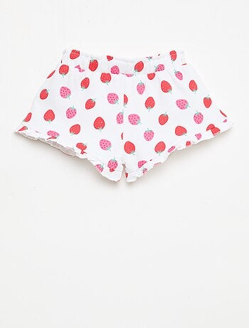 Pantalón corto de felpa ligera con volante