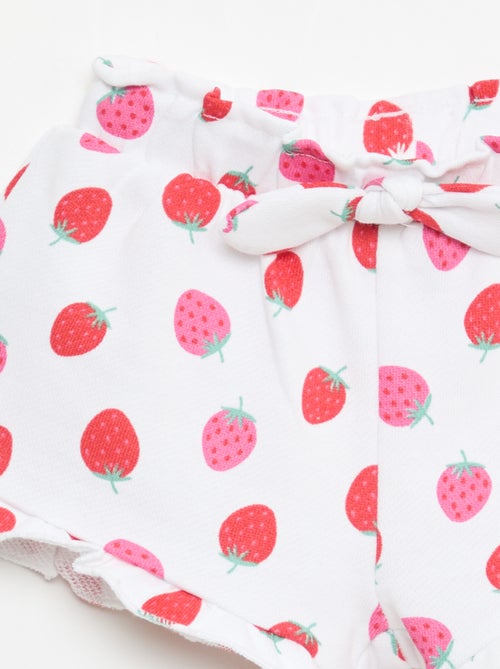 Pantalón corto de felpa ligera con volante - Kiabi