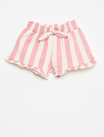 Pantalón corto de felpa ligera con volante