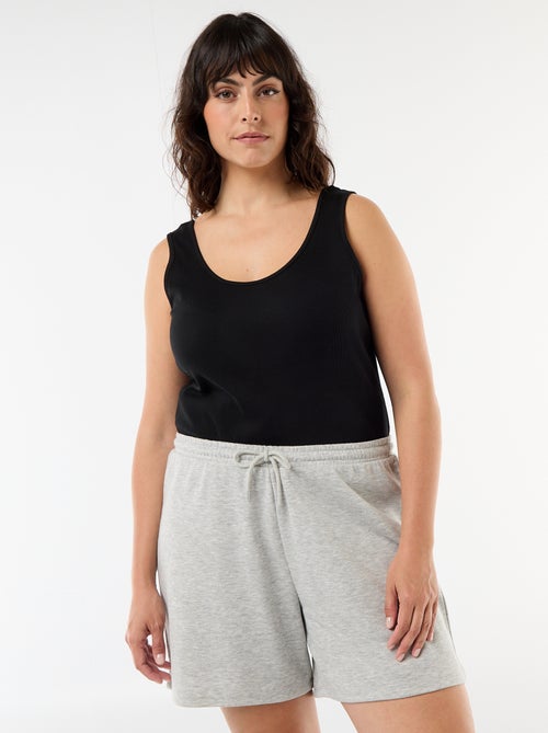 Pantalón corto de felpa ligera liso - Kiabi