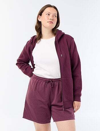 Pantalón corto de felpa ligera liso