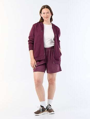 Pantalón corto de felpa ligera liso