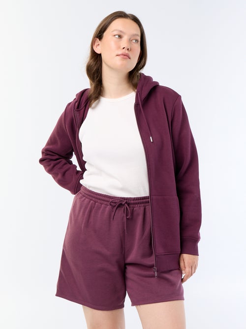 Pantalón corto de felpa ligera liso - Kiabi