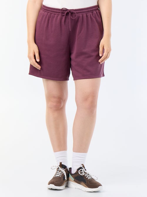 Pantalón corto de felpa ligera liso - Kiabi