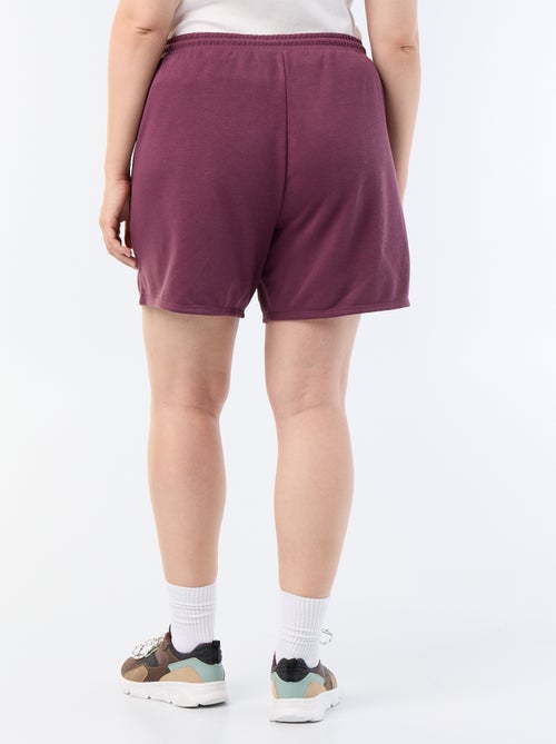 Pantalón corto de felpa ligera liso - Kiabi