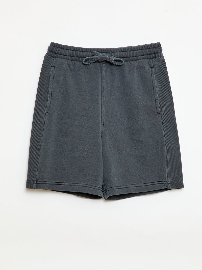 Pantalón corto de felpa ligera Negro - Kiabi