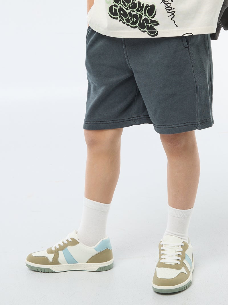 Pantalón corto de felpa ligera Negro - Kiabi