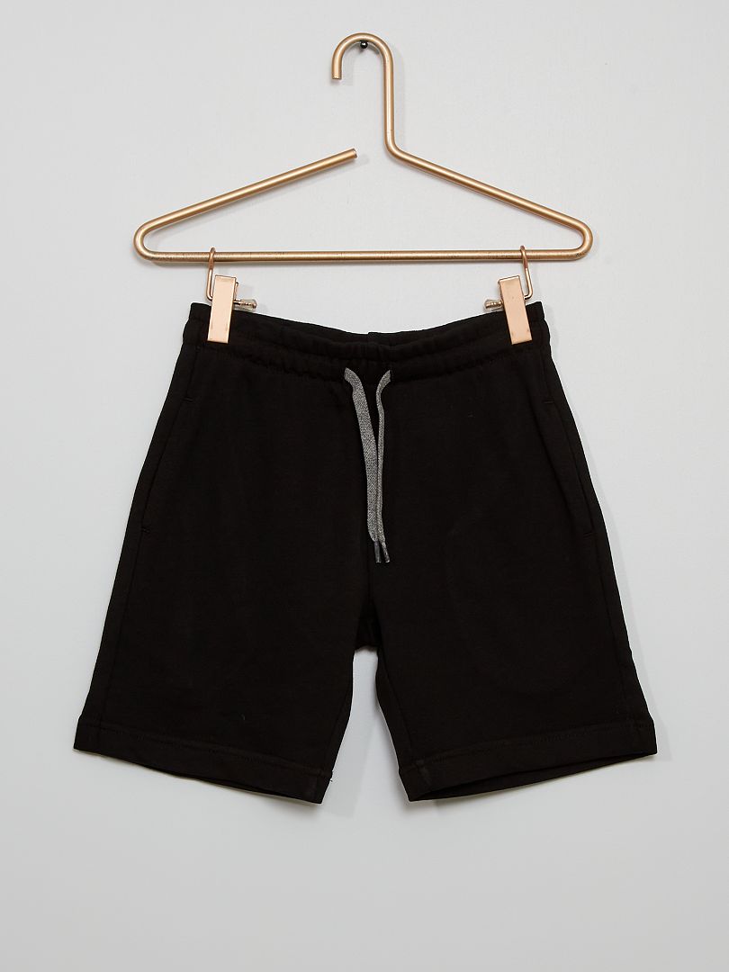Pantalón corto de felpa ligera Negro - Kiabi